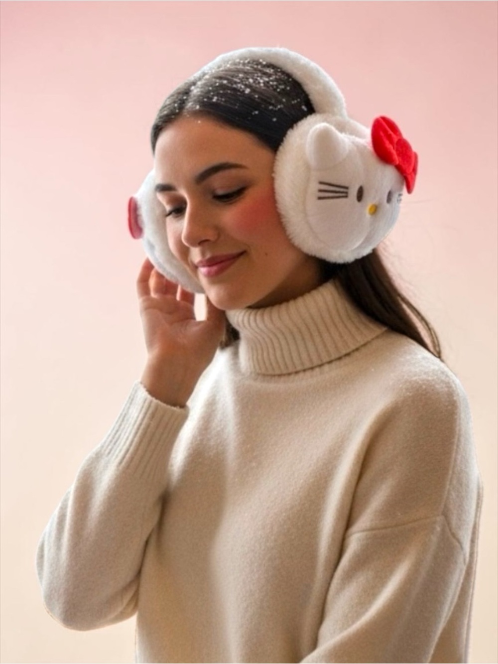 Hello Kitty White & Red Plush Earmuffs for Kids with Bow - Picture 4 of 7